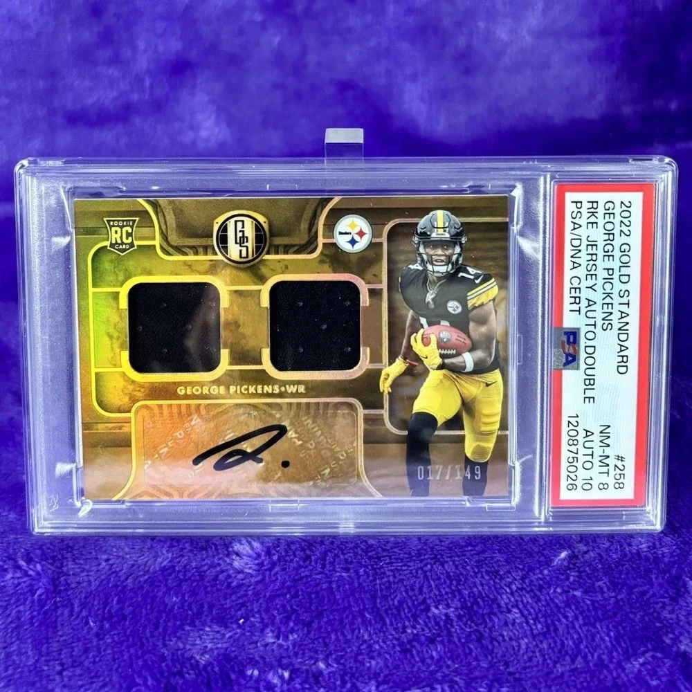2022 Gold Standard George Pickens RPA Rookie Double Patch /149 💎 PSA 8 Auto 10